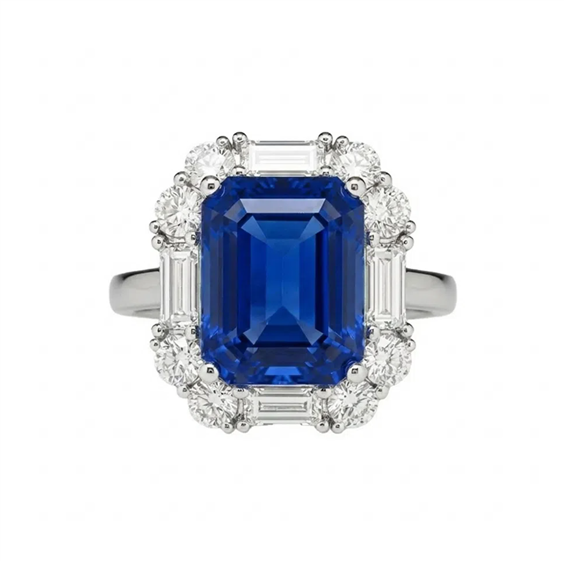 Anello Ama Donna Colore in Oro bianco Zaffiro sintetico 4.80 Ct AMA-AN-C4031-16-1-13-LG-Z-SM - AMA-AN-C4031-16-1-13-LG-Z-SM
